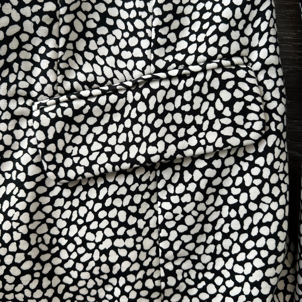 Lane Bryant Modernist Blazer Size 14 Black White Print Cotton Stretch Jacket - Picture 10 of 13